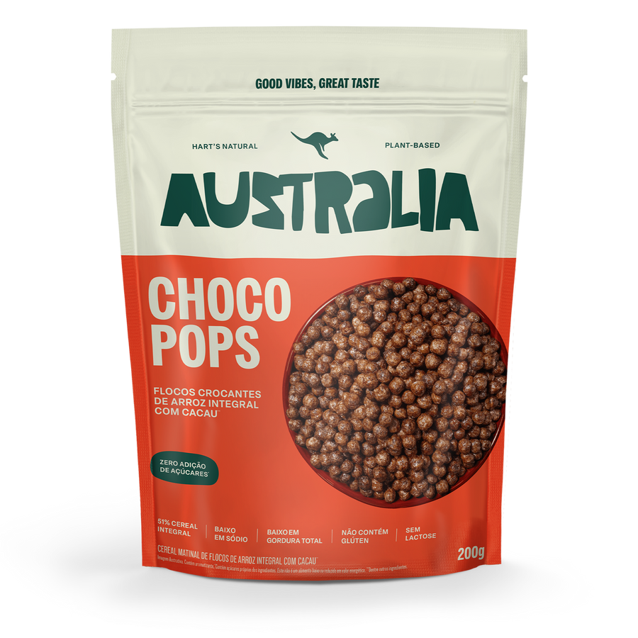 Pacote de ChocoPops, 200 g, AUSTRALIA.