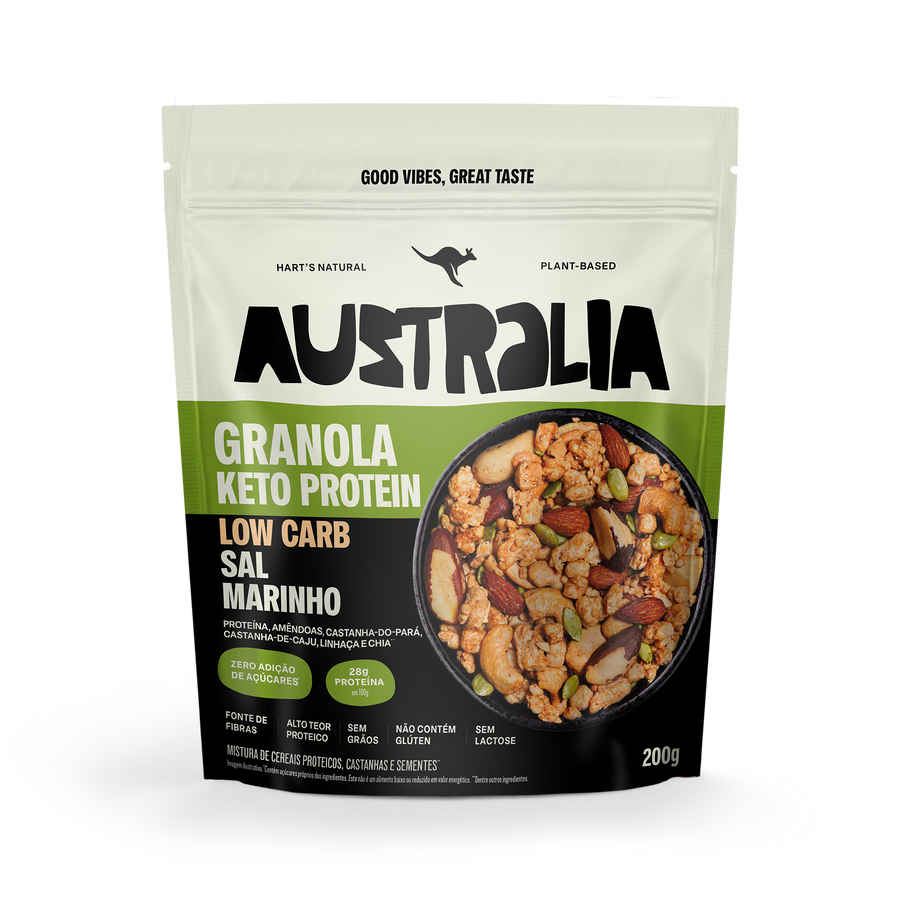 Pacote de Granola Keto Protein Sal Marinho, AUSTRALIA.