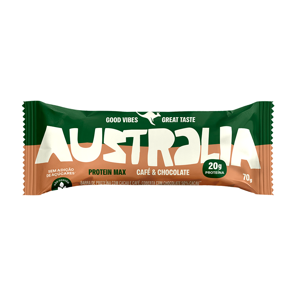 Embalagem do produto AUSTRALIA Protein Max Café & Chocolate.