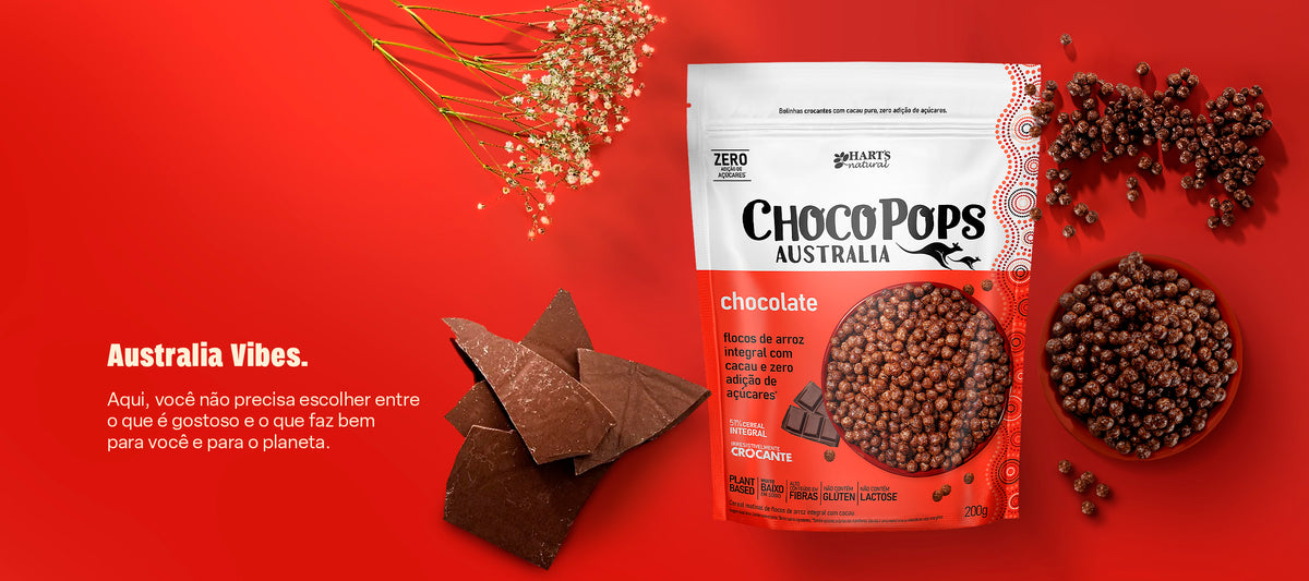 ChocoPops AUSTRALIA em uma cena de cereal e café da manhã.