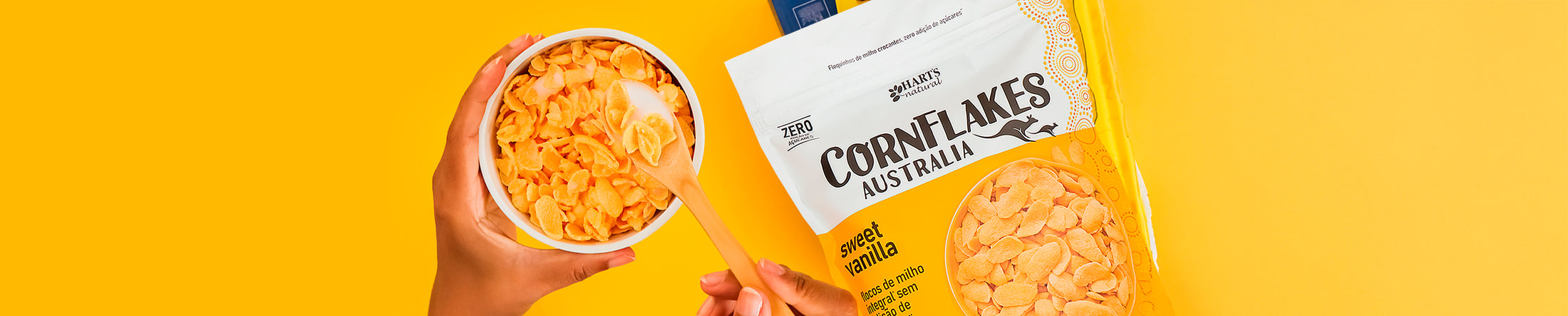 CornFlakes AUSTRALIA servido em uma cena de café da manhã.
