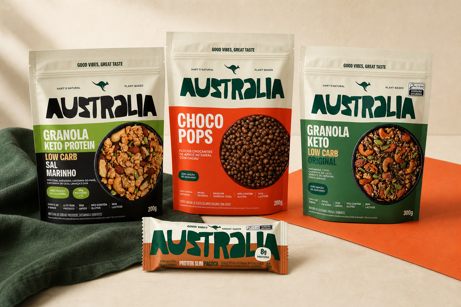 Kit Descoberta AUSTRALIA com quatro formatos para primeira compra.